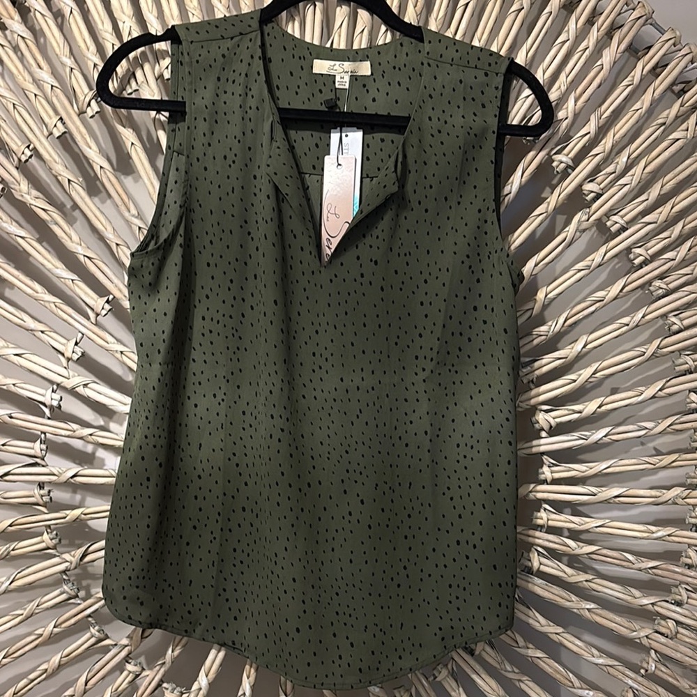 Olive Green Sleeveless Top